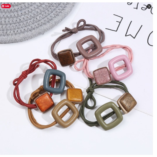 [XẢ HÀNG] Dây cột tóc nâu hình tim, động vật cute phong cách Hàn Quốc nhiều mẫu lựa chọn