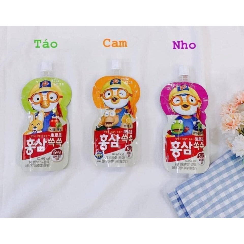 Hồng Sâm Hàn Quốc Cho Bé Pororo Thơm Ngon Tăng Cường Hệ Miễn Dịch Bổ Sung Vitamin