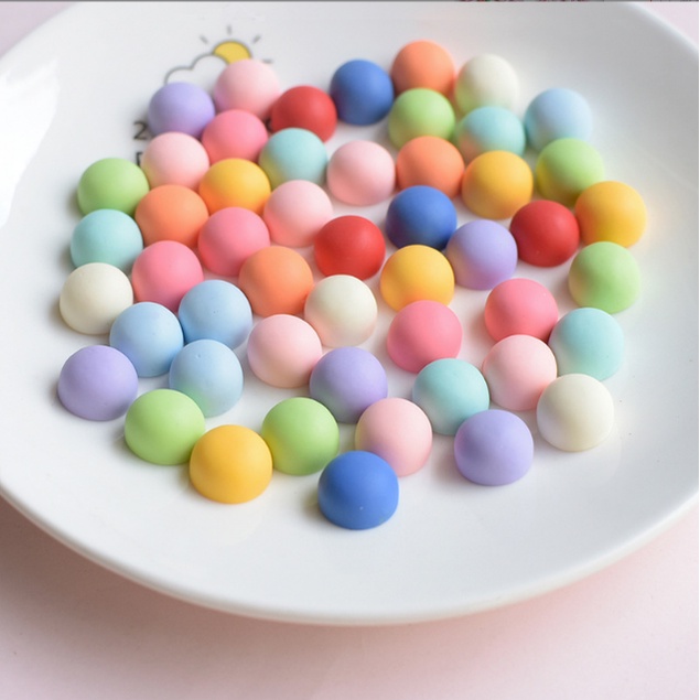 Combo 03 hạt charm tròn 3D nhiều màu trang trí kẹp tóc, đính nail, dán Jibbitz, vỏ ốp điện thoại, DIY