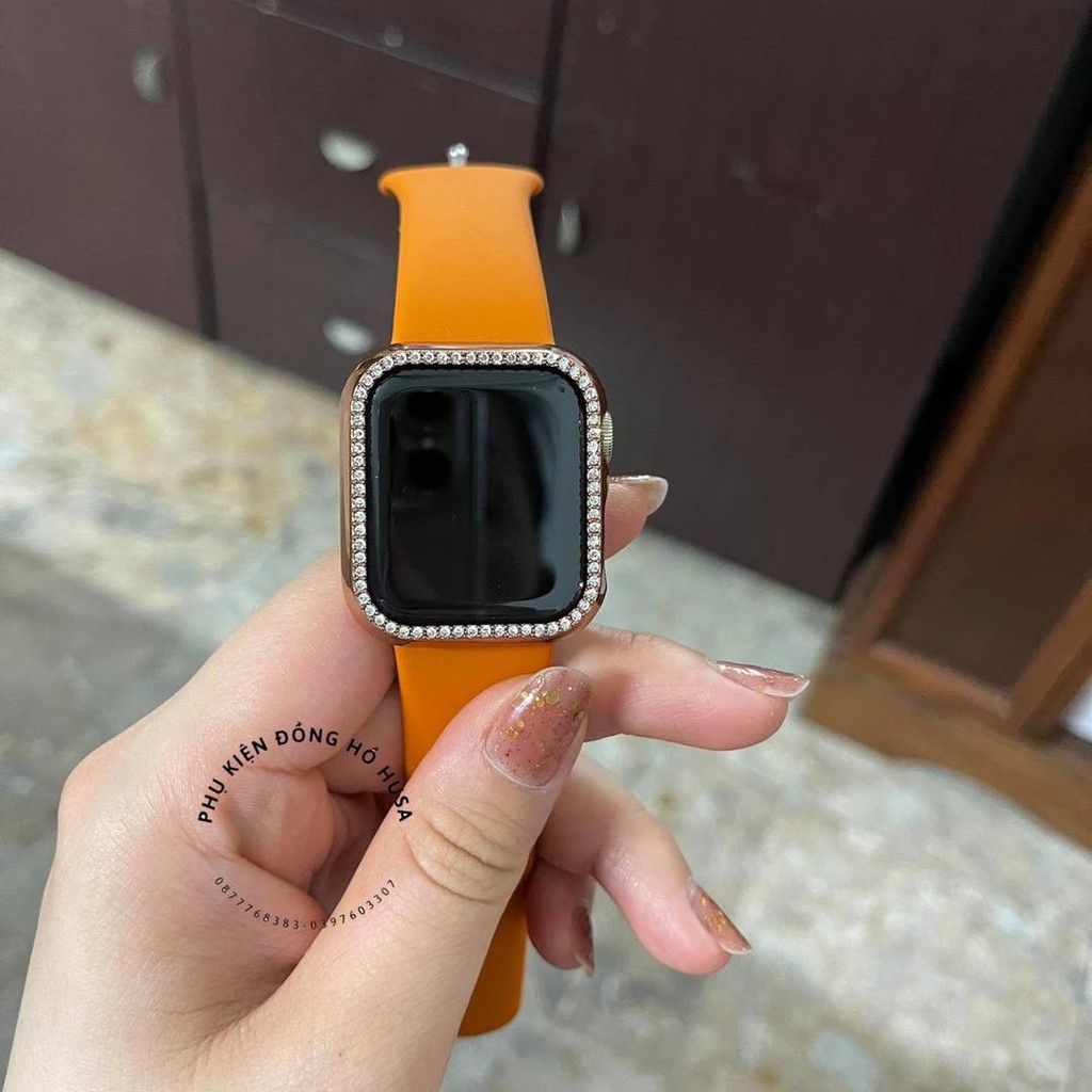 Ốp viền đính đá lung linh cho Apple watch 1/2/3/4/5/6/se 38mm 40mm 42mm 44mm