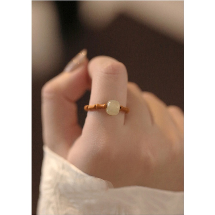 [Hàng Mới] Nhẫn Đính Hạt Óc Chó Phong Cách Dân Tộc