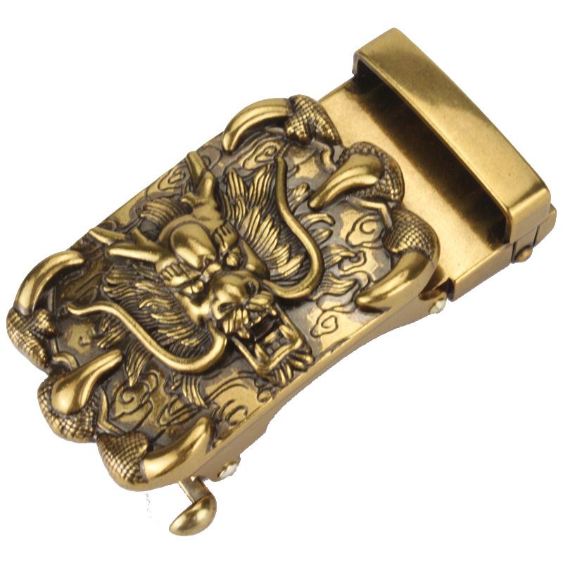 " KHOÁ ĐỒNG ĐÚC "=> Mặt thắt lưng Mãnh Long bằng đồng đúc, khoá tự động