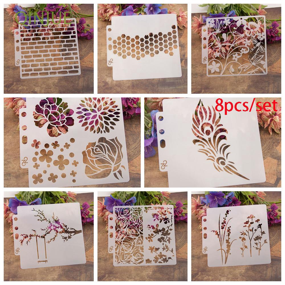 Bộ 8 khuôn cắt giấy bằng thép carbon kích thước 13x13cm dùng làm album/thiệp giấy thủ công