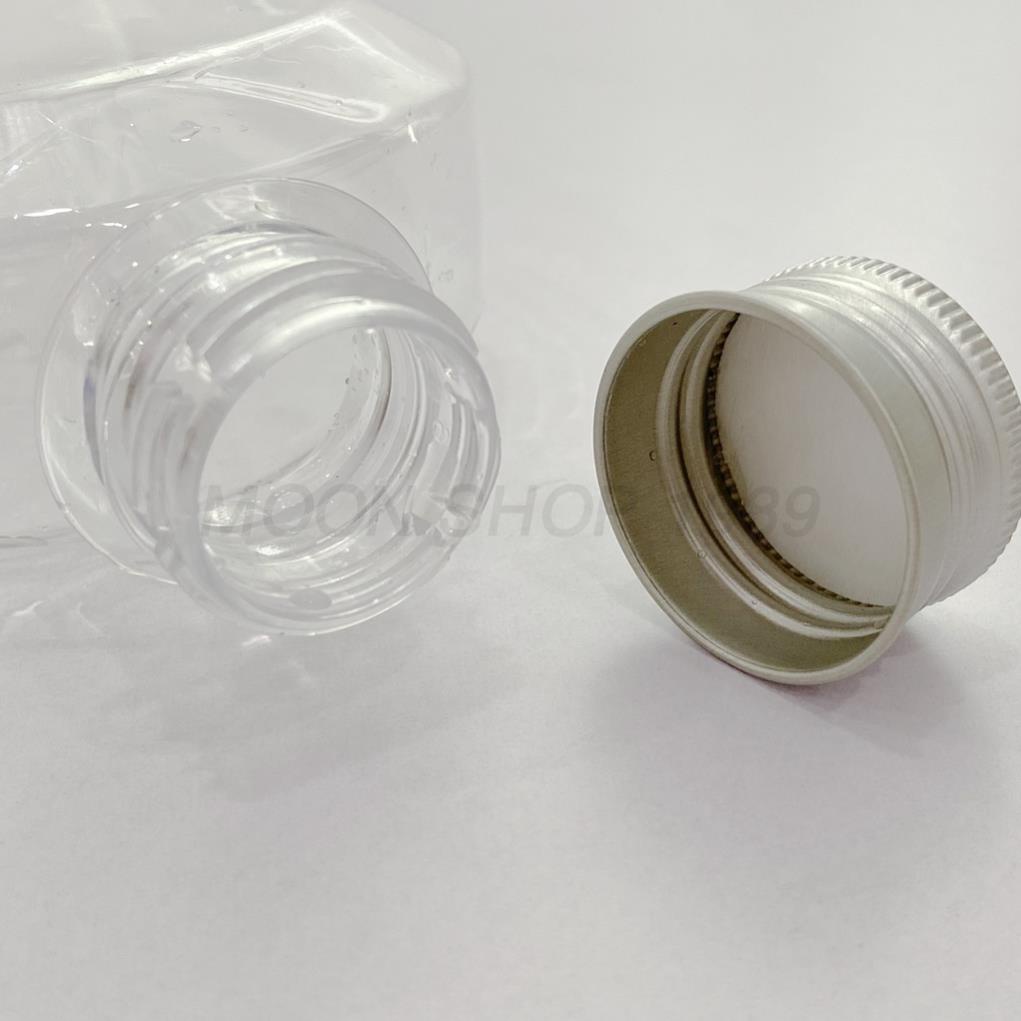 [Kho sỉ]  Combo 50 chai nhựa dẹp tròn 330ml kèm nắp nhôm cao cấp fi 28