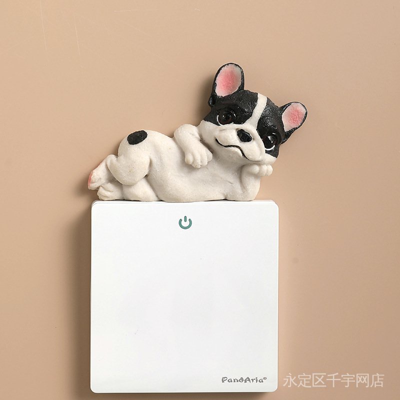 Miếng Dán Trang Trí Công Tắc Hình Chó Bull Dễ Thương