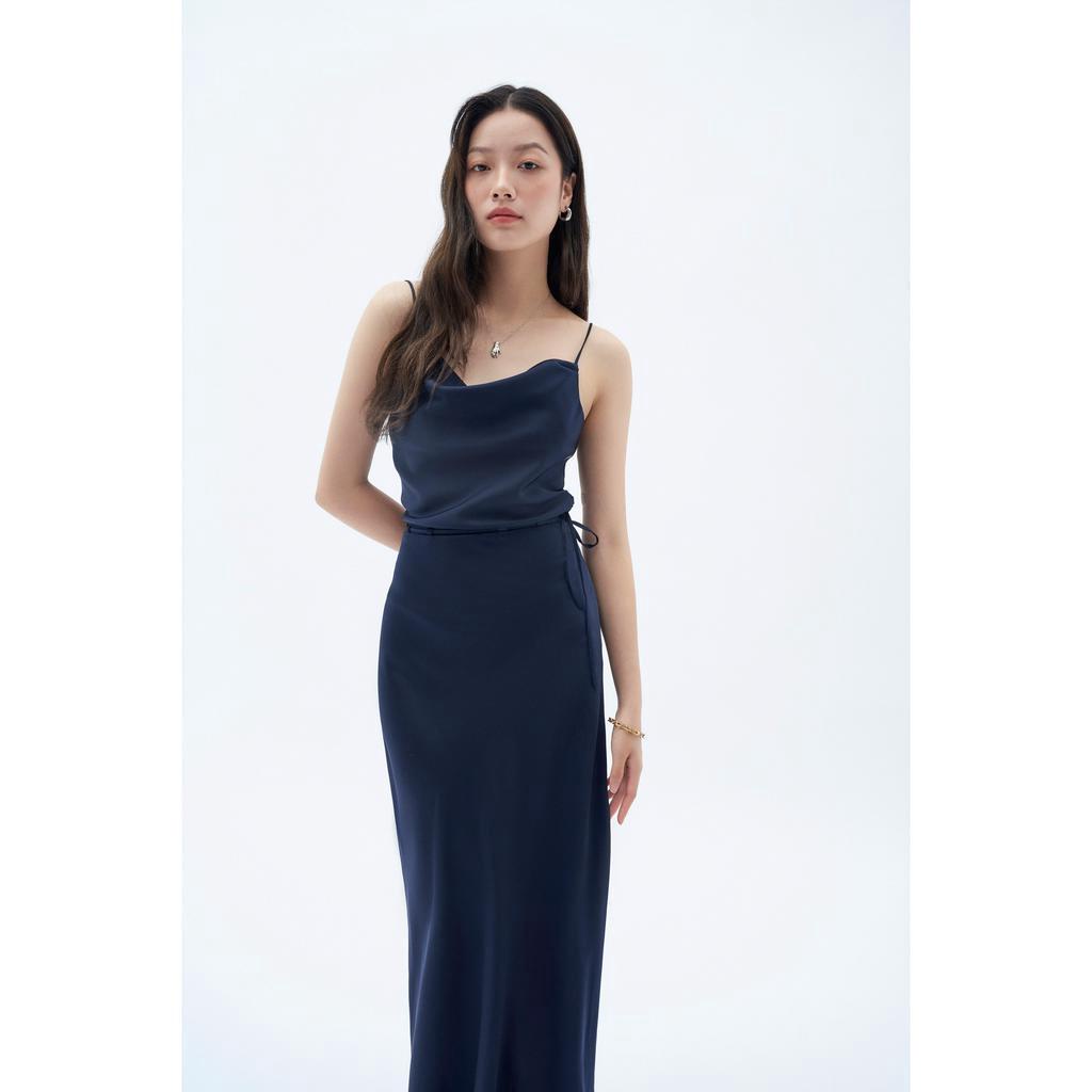 Chân váy dài MONO TALK dáng maxi có dây buộc sau, xẻ tà bên sườn B10003TK