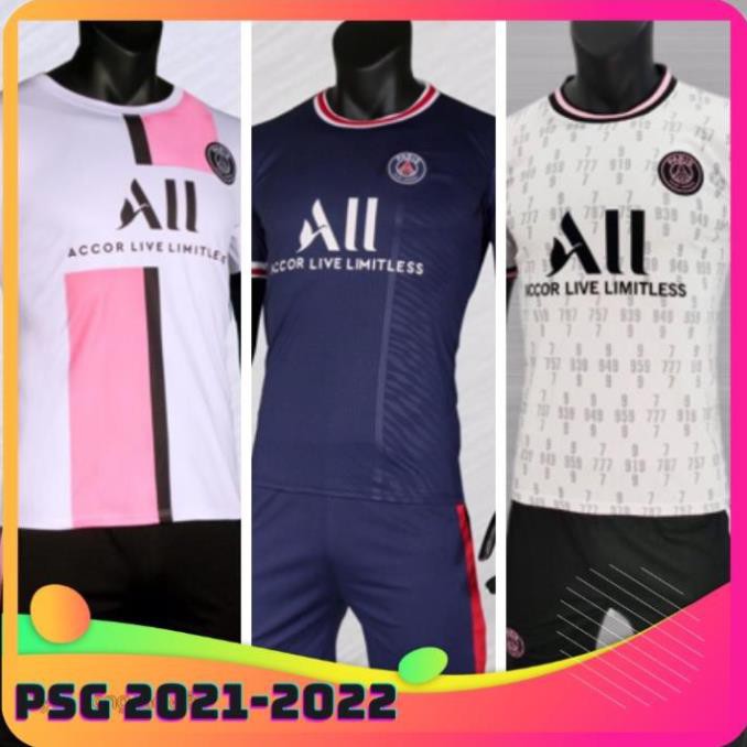 Áo đá bóng CLB PSG mới nhất 2021-2022, áo đá banh, đồ đá banh thun lạnh cao cấp chuẩn thi đấu, áo đá bóng nam mới Xịn !