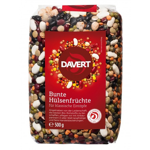 Các loại đậu tổng hợp hữu cơ Davert 500gr (organic)