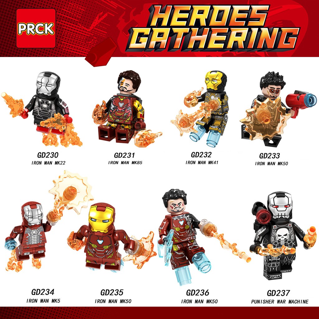 Minifigures Các Mẫu Nhân Vật Ironman Mark85 Mark 50 - Lắp Ráp Nhân Vật Người Sắt MK85 MK50