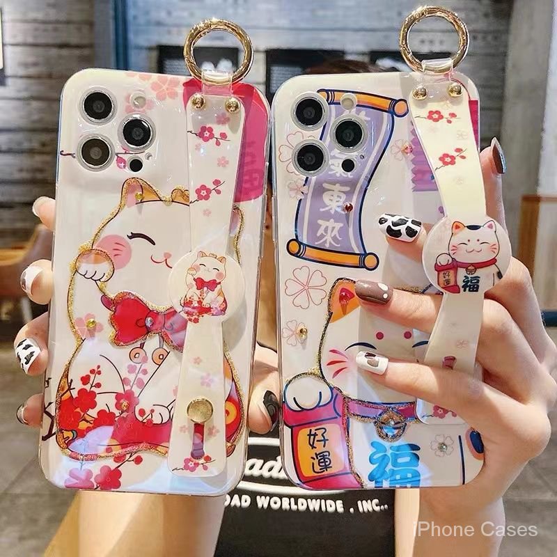 Ốp Lưng Hình Mèo Cầu Tài Nhiều Mẫu Mã Cho Điện Thoại iphone x 11 12 13 14 15 pro max plus