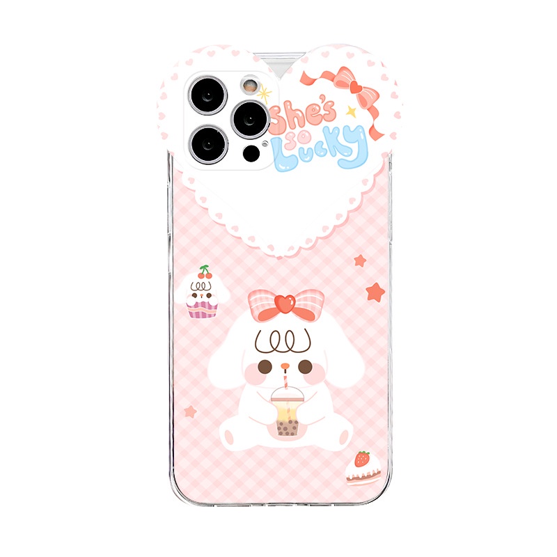 Ốp lưng iphone Ốp Điện Thoại Hình Thỏ Trái Tim Lớn Cho iphone 11/12Pro xs/7/8/Pro/Max/Mini Dinuo case