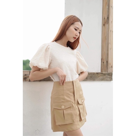 Chân váy công sở chữ A chất liệu kaki co giãn Caffeine Studio