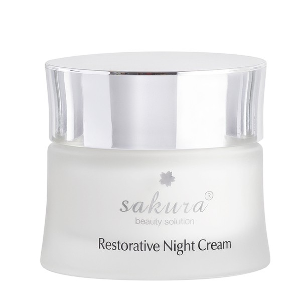 Kem dưỡng trắng, phục hồi da ban đêm Sakura Crystal Clear White & Repairing Cream
