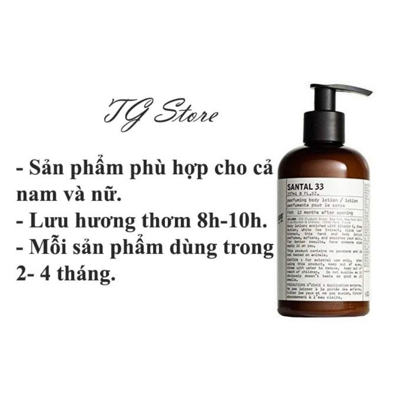 Sữa Tắm Hương Nước Hoa Le Labo Santal 33 chai  300m