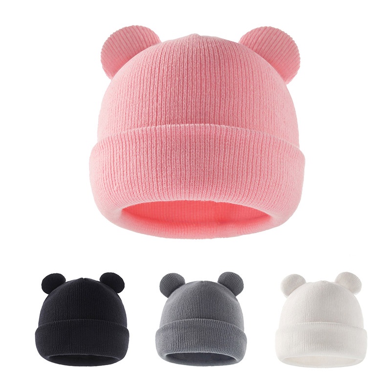 Hoạt Hình Mũ Len Tai Gấu Dễ Thương Cho Bé