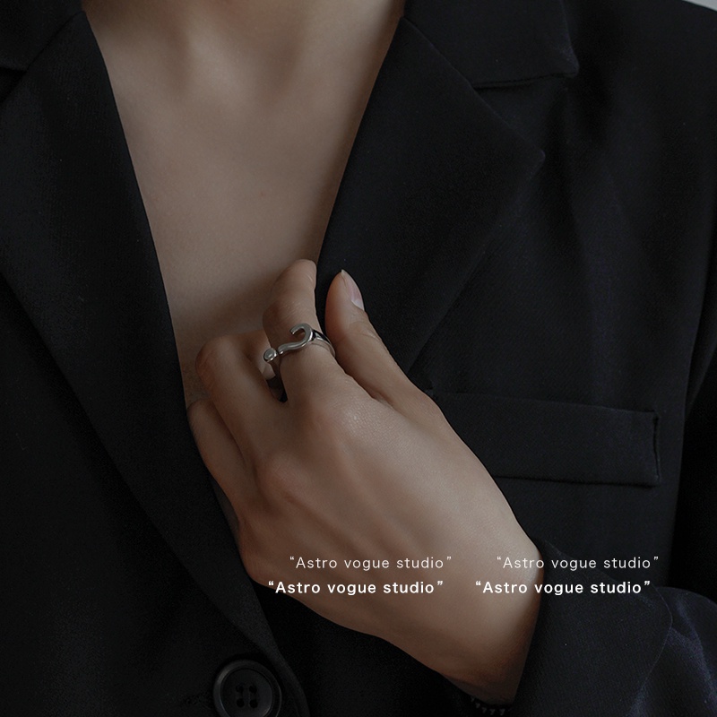 Nhẫn Hở Hình Dấu Hỏi 191132Nhẫn Đeo Ngón Trỏ Phong Cách Hip Hop Sang Trọng Thời Trang