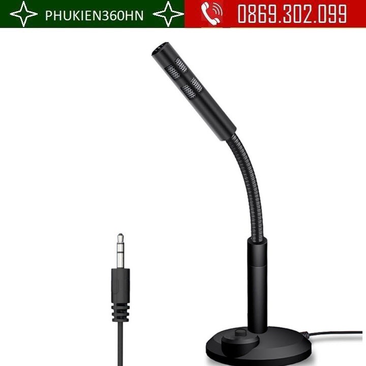 Microphone T22 nhỏ gọn cho máy tính, laptop kết nối cổng 3.5mm phù hợp nhiều loại PC, Macbook Microphone T22