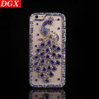 Ốp lưng con công đính đá sang chảnh cho điện thoại Oppo Realme 3 Pro F9 F7 F5 F3 F11 Pro