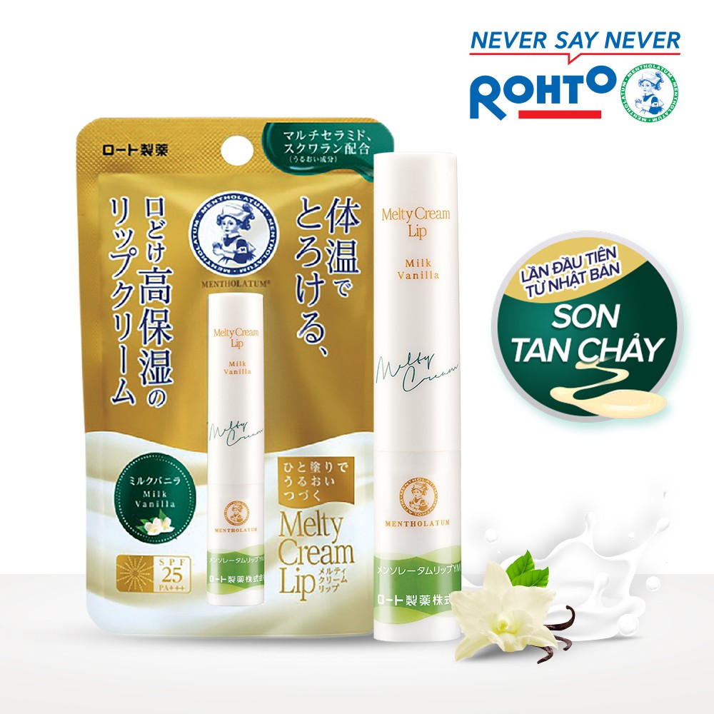 Son tan chảy dưỡng môi chống nắng Mentholatum Melty Cream Lip SPF25, PA+++ (2.4g) | BigBuy360 - bigbuy360.vn