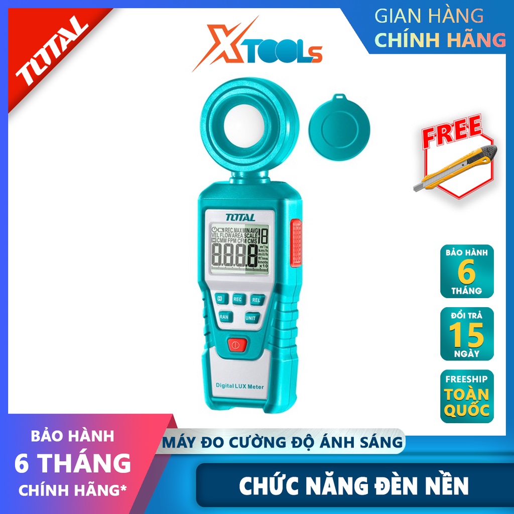 Máy đo cường độ ánh sáng kỹ thuật số TOTAL TETLU01 thiết bị đo cường độ ánh sáng Phạm vi quang phổ 320 ～ 730nm, Độ phân