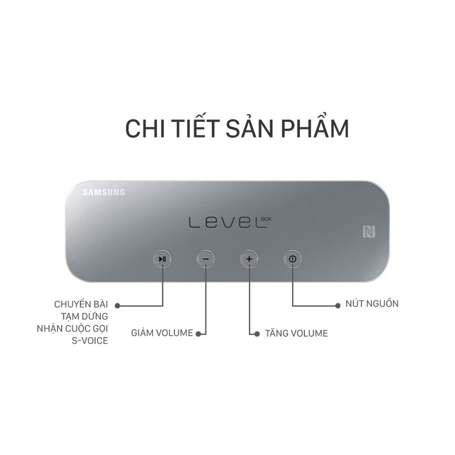 Loa Bluetooth Samsung Level Box Mini - Bạc - Hàng Chính Hãng