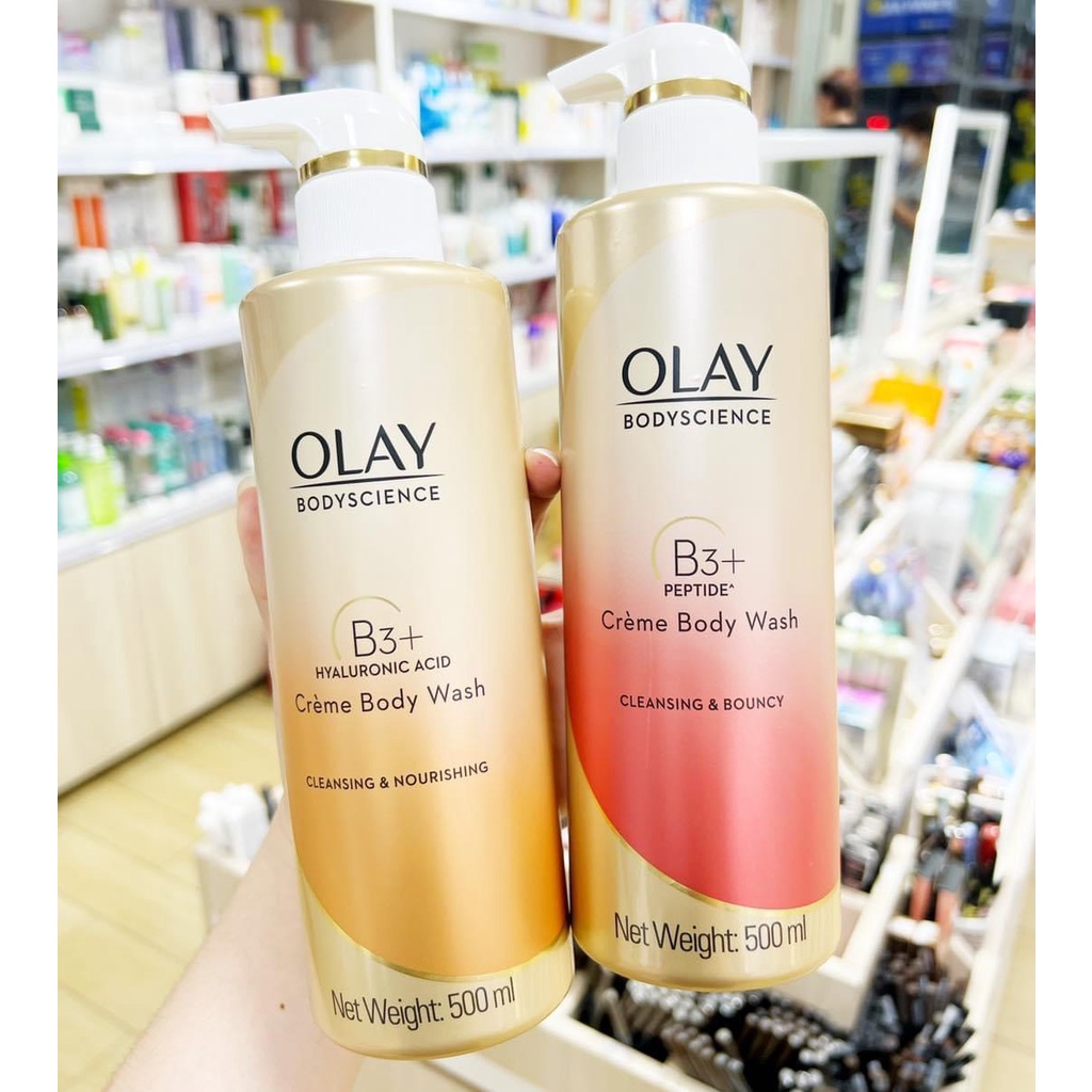 Sữa Tắm OLAY B3+ Siêu Dưỡng Trắng Da Cấp Ẩm Và Đàn Hồi Cho Da Chai 500ml