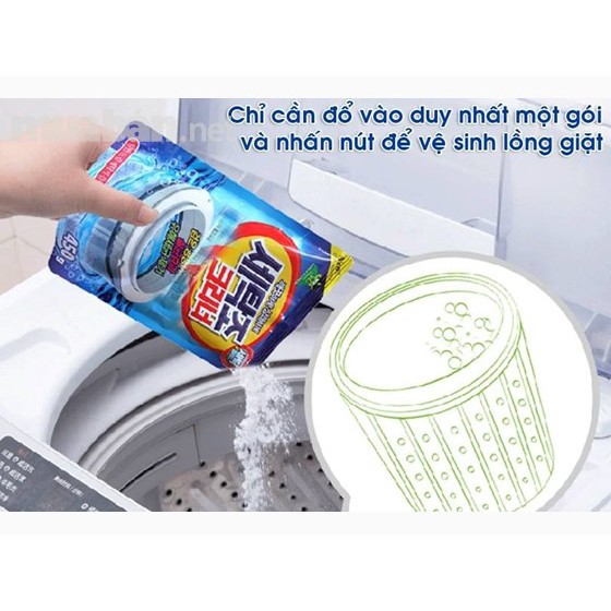 Bột tẩy lồng máy giặt SIÊU SẠCH, bột tẩy vệ sinh máy giặt Hàn Quốc