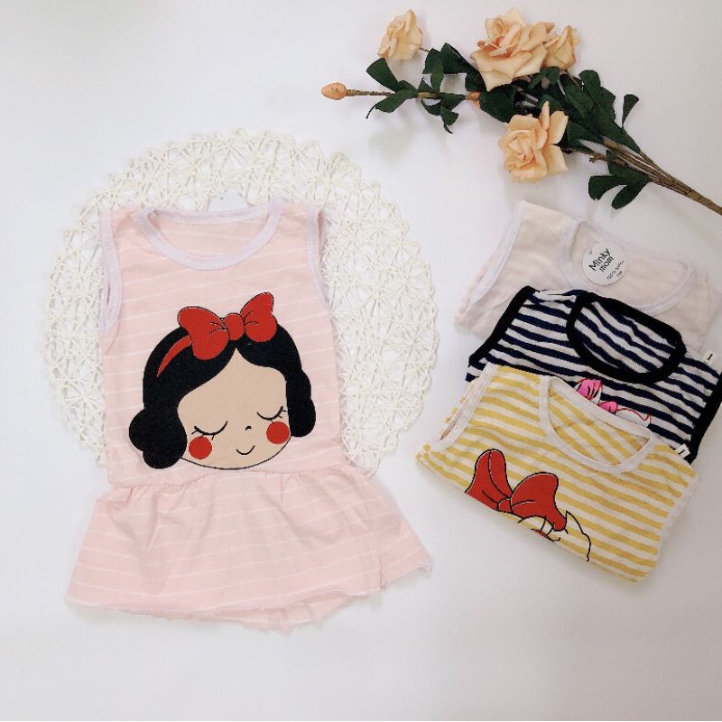 Váy Cho Bé Gái Mặc Hè Kẻ Ngang Họa Tiết Siêu Xinh Hàng Minky Mom Chất Cotton Siêu Mềm Mát