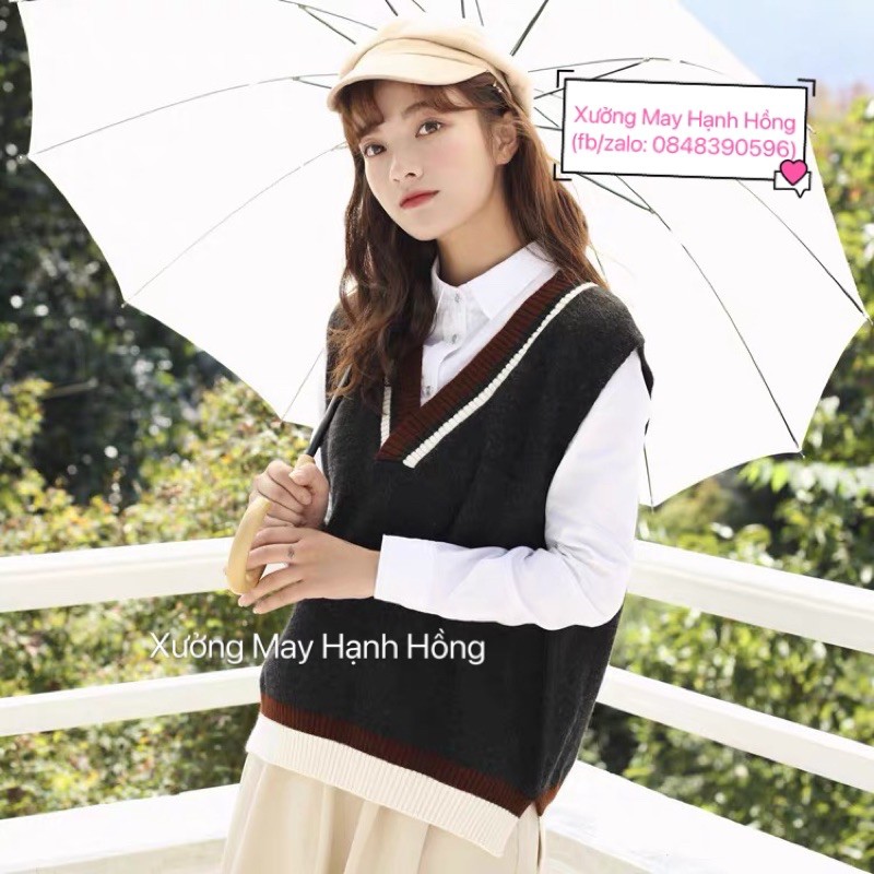 Áo len gile nữ vạt xẻ hàng quảng châu len mịn loại 1 - Xưởng May Hạnh Hồng | BigBuy360 - bigbuy360.vn