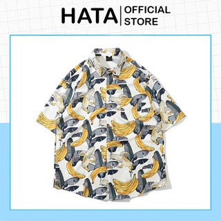 Áo Sơ Mi Nam Nữ Tay Ngắn Họa Tiết Trái Chuối Cổ Bẻ 245 Chất Vải Siêu Thoáng Mát Phong Cách Trẻ Trung - Hata24h