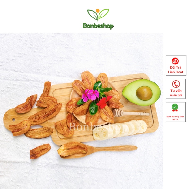 500gr Chuối Sấy Mộc  Không Đường Ăn Kiêng, Thơm Ngon, Giòn Rụm