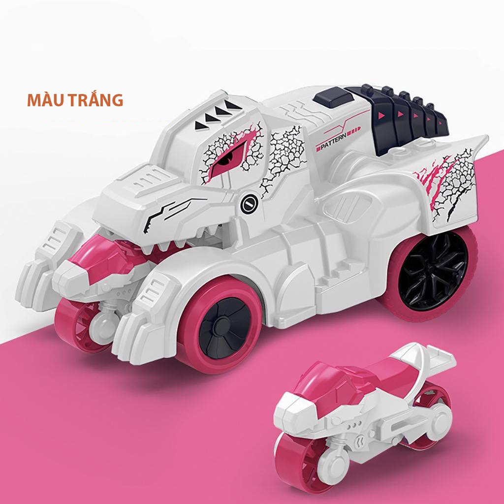 Bộ Xe ô tô địa hình khủng long chạy đà quán tính bắn ra mô tô tốc độ cao phát triển trí thông minh cho bé