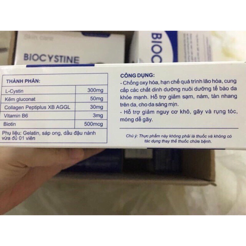 Viên uống BIOCYSTEIN đẹp da, đẹp tóc, sáng da, chống lão hóa 30 viên, 60 viên