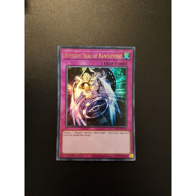 Lá bài GFTP-EN056 - Hieratic Seal of Banishment - Ultra Rare - 1st Edition
