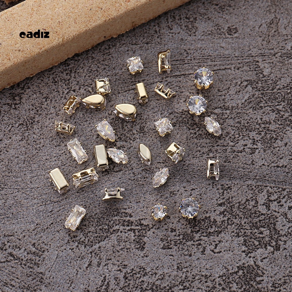 Phụ Kiện Kim Loại Hình Chữ Nhật Trang Trí Móng Tay Nghệ Thuật DIY