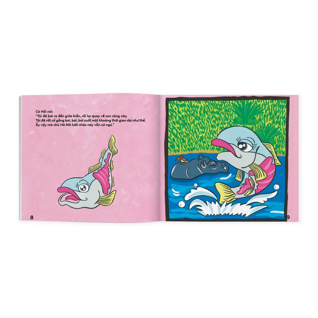 Sách Ehon Nhật Bản - Hà Mã Ham Ngủ - Dành cho trẻ từ 0 - 6 tuổi.