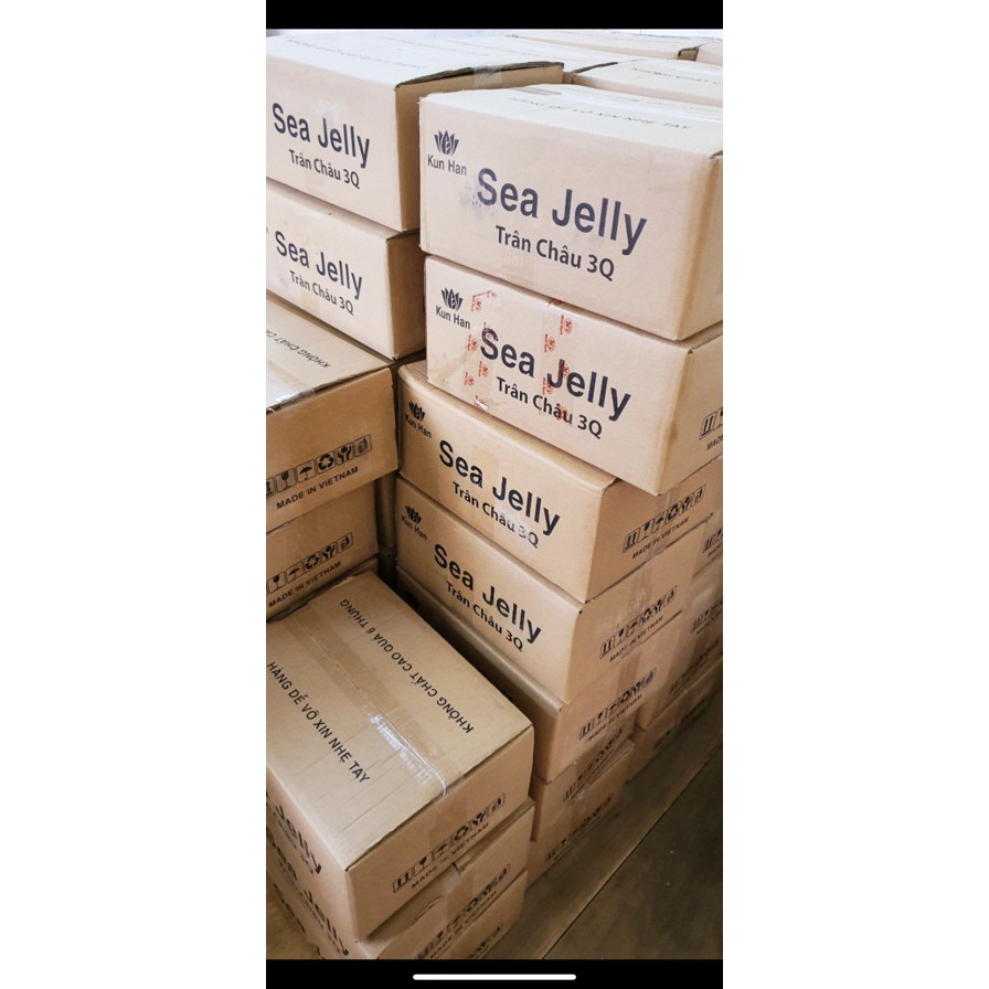Thạch 3Q Sea Jelly giòn sật sật gói 2kg có 2 màu trắng - đen