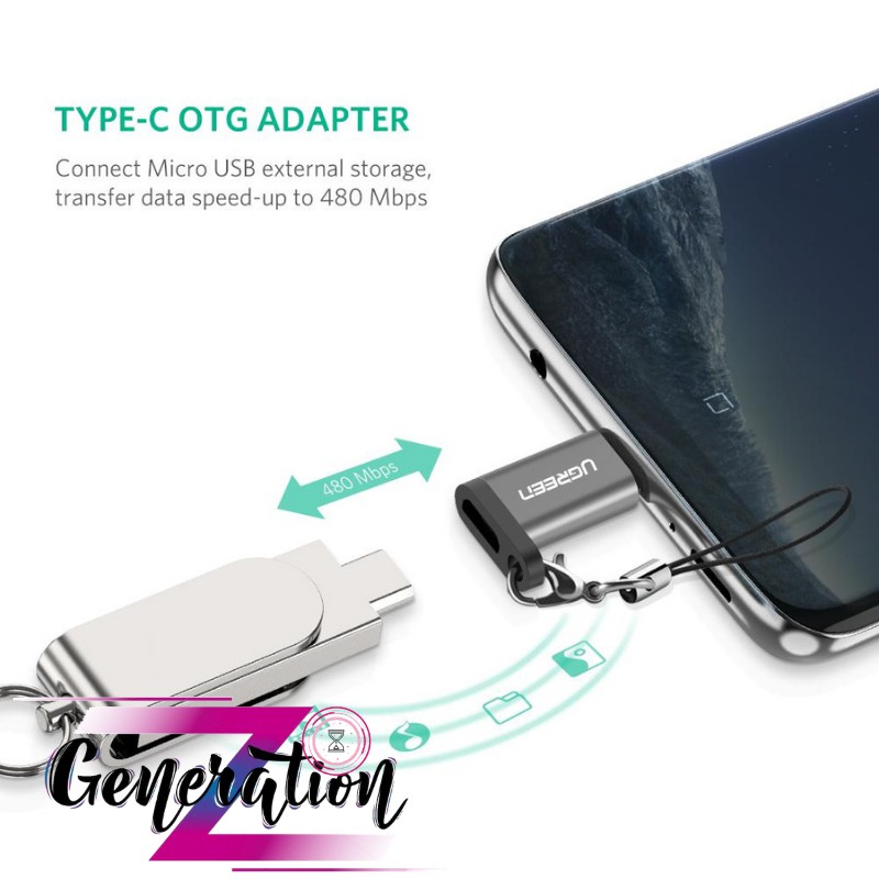 Đầu chuyển Micro USB ra USB Type-C Ugreen 40945