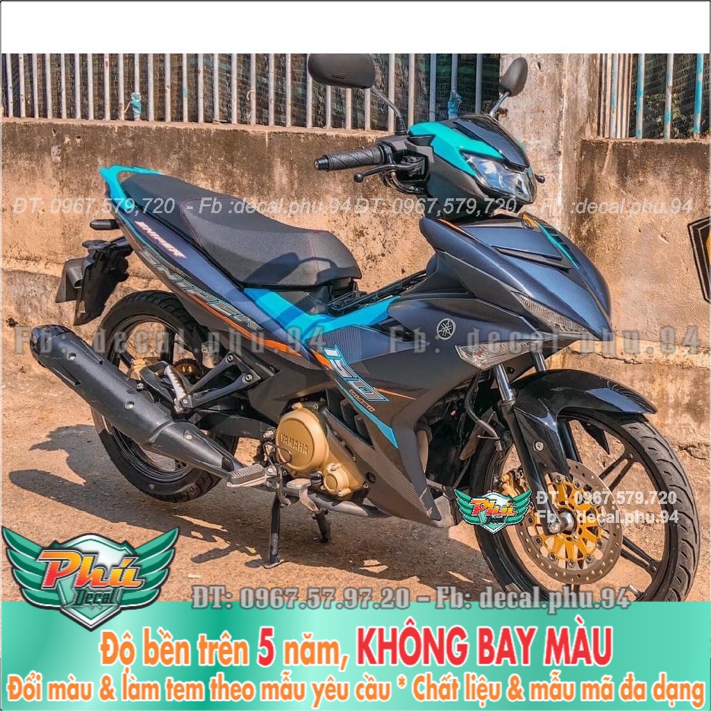 Tem Rời Exciter 150 Sniper đen xanh nhám (K) -1
