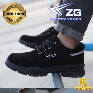 Giày bảo hộ ZG chống đinh, chống va đập, chống trơn trượt, chính hãng, cổ thấp, da bò lộn, đẹp, thời trang ms 01-02
