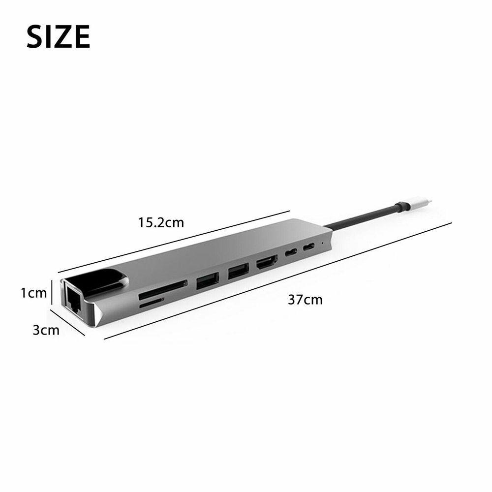 BEBETTERM Bộ Chia Cổng Sạc USB 3.0 Sang USB-C 8 Trong 1