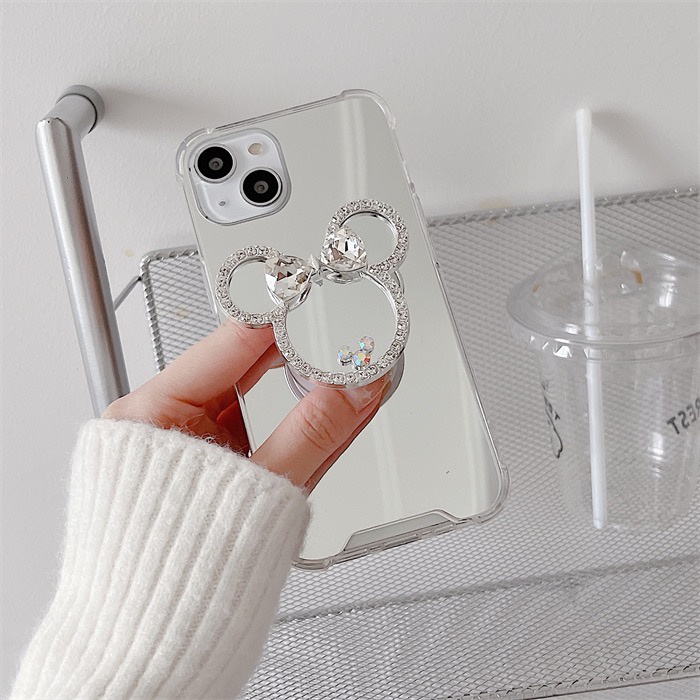 Ốp Điện Thoại Mềm Mặt Gương In Hình Mickey Cho Iphone 13 pro max 12 pro max 11 pro max xs max xr x