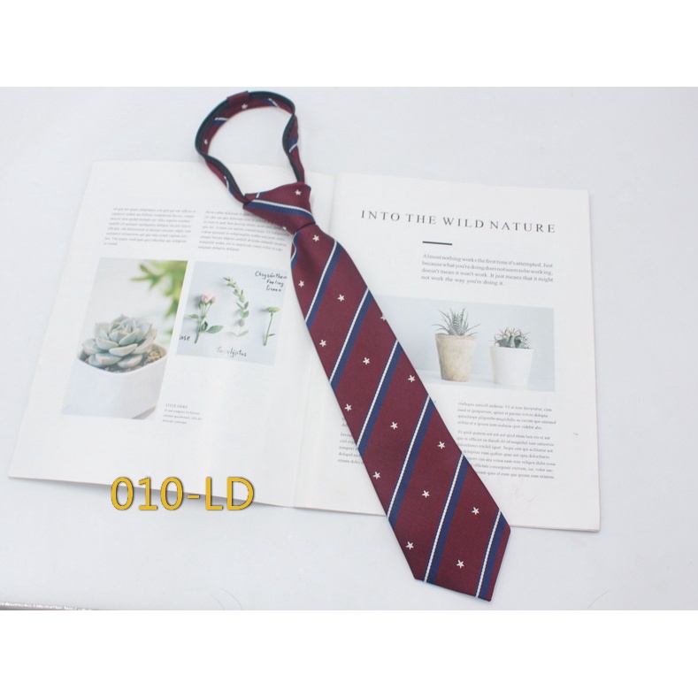 Cà Vạt Đồng Phục Học Sinh Nhật Bản Kẻ Sọc Caro Bản Hẹp 24H Không Cần Cà Vạt