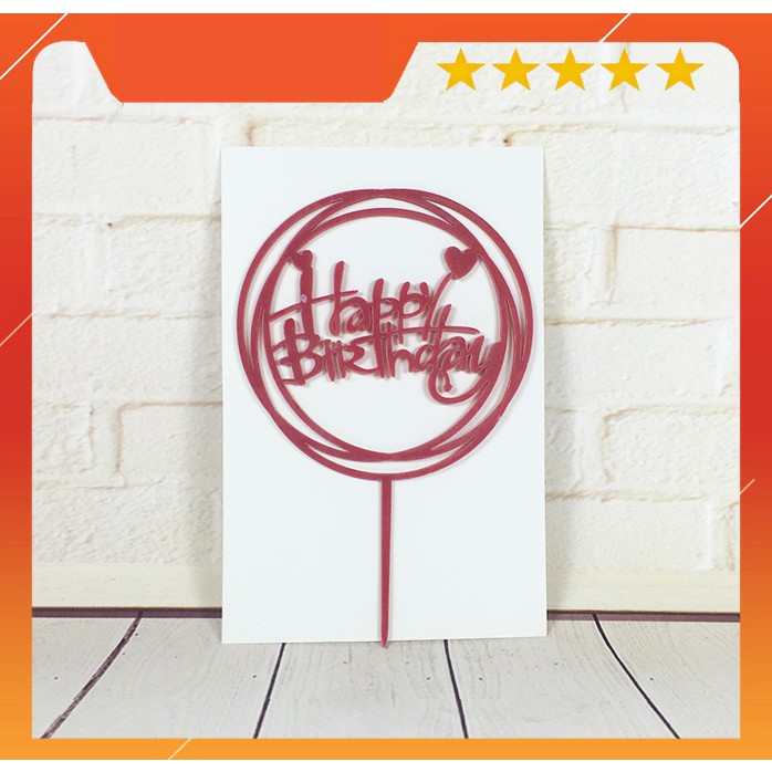 Thẻ decor chữ mica F112 ⚡ HÀNG CAO CẤP ⚡ thẻ decor, topper trang trí bánh sinh nhật chữ mica Happy Brithday