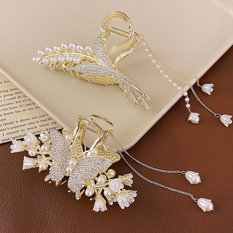 Kẹp Tóc Hình Bướm Đính Ngọc Trai Thời Trang Hàn Quốc