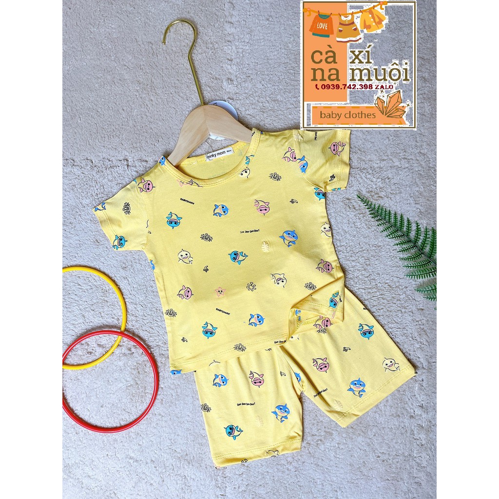 FULLSIZE 6-25KGFREE SHIP Bộ Minky Mom Thun Lạnh Ngắn Tay Hàng Chuẩn Hoạ Tiết Dể Thương Cho Bé Gái Bé Trai, Đủ Màu