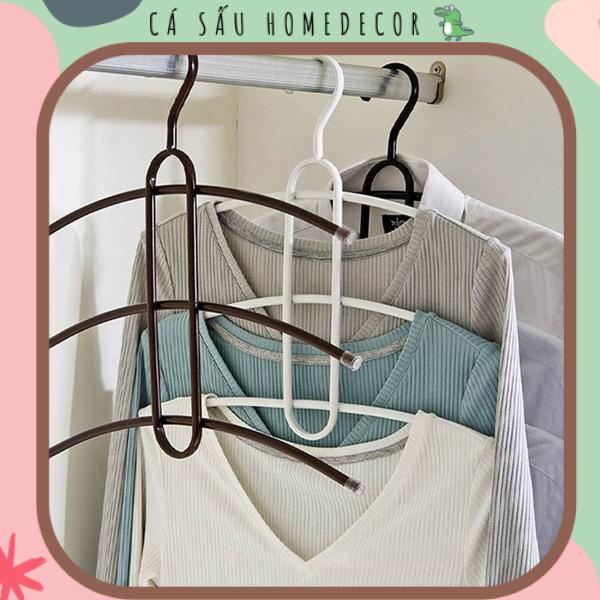 Móc Quần Áo Nhựa 3 Tầng Chống Giãn Dáng Xương Cá