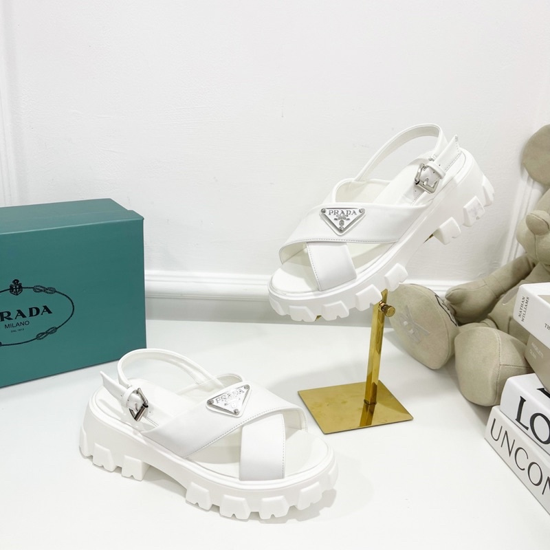 Sandal quai chéo độn đế kèm hộp