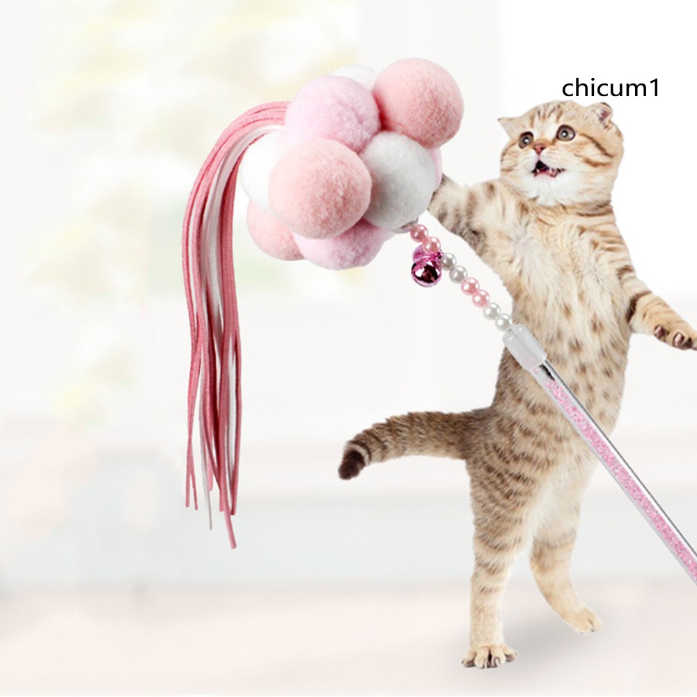 Gậy phối tua rua và bóng bông vui nhộn xinh xắn cho mèo cưng