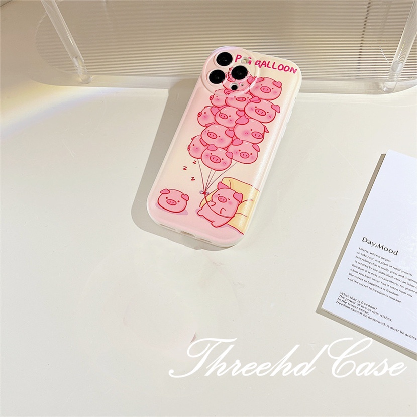 Ốp Điện Thoại TPU Mềm Đệm Khí Chống Rơi In Hình Heo Cho iPhone 14 13 12 11 Pro Max SE 2020 X Xr Xs Max 8 7 6 6s Plus